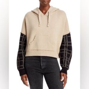 Workshop Republic Clothing Beige and Black Hoodie